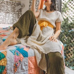 Olive Green - Cotton Flower Yogini pant